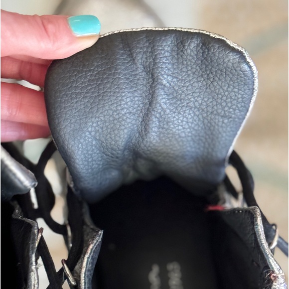 Montelliana 1965 Claudine Metallic Leather Lace Up Ankle Boots Size 37 - Picture 12 of 14